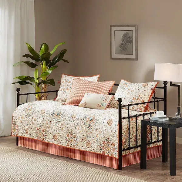 Madison Park Maya Ivory Printed 6 Piece Day Bed Cover Set