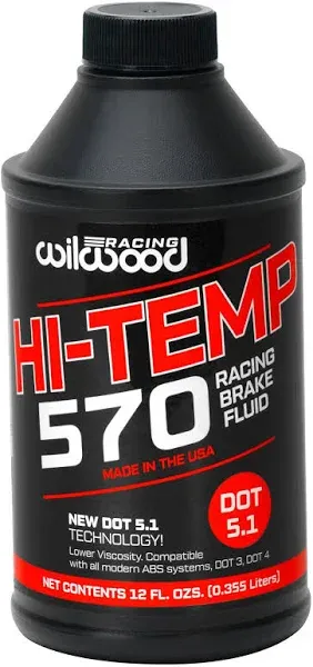 WILWOOD 570 Hi-Temp Racing Brake Fluid DOT 3 12oz Bottle - New