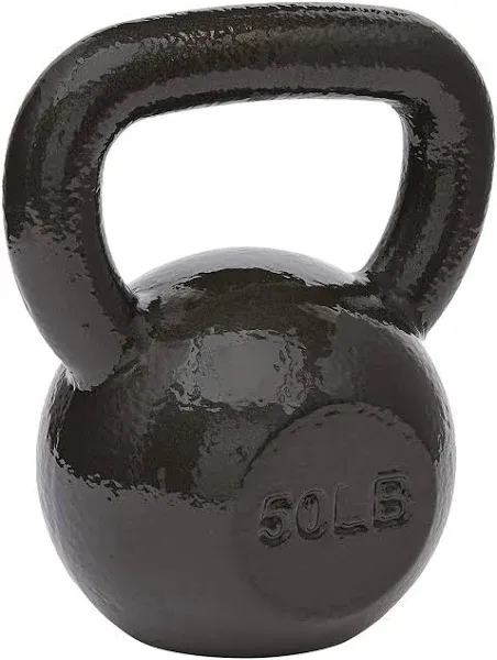 Durable Cast Iron Kettlebell with Textured Grip Handle - 35-Pound Strength