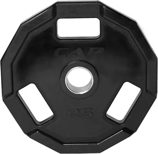 CAP Barbell 12-Sided Rubber Olympic Grip Weight Plates, Black | Multiple Sizes