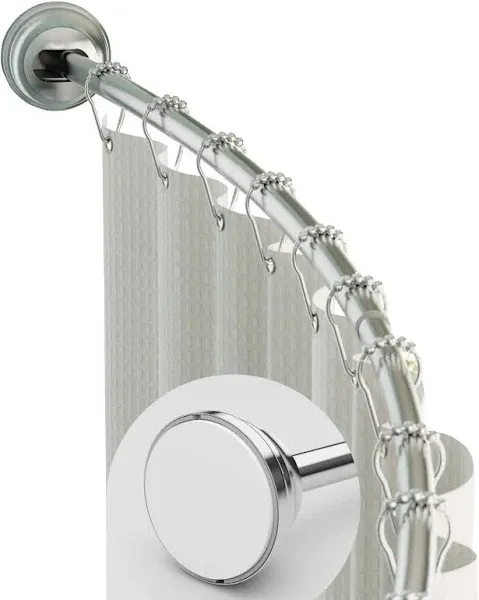 Zenna Home Aluminum Tension Curved Shower Curtain Rod