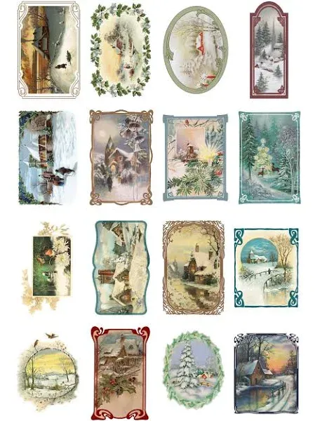 Decoupage Paper Pack (10sheets A4 / 8&#034;x12&#034;) Christmas Winter Landscapes  One