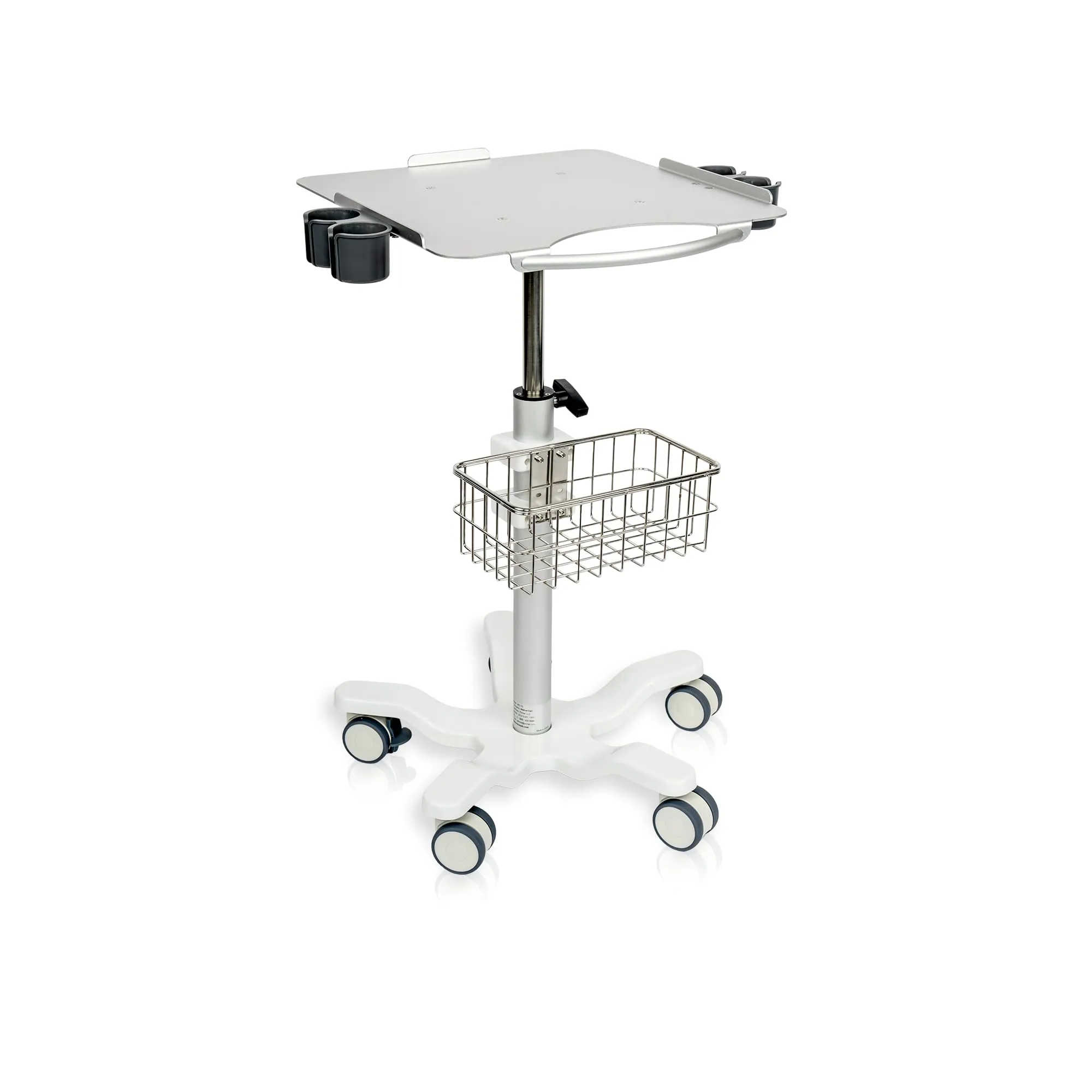 Medical Cart Mobile Trolley Cart with Wheels - Height Adjustable/Sta<wbr/>inless Steel