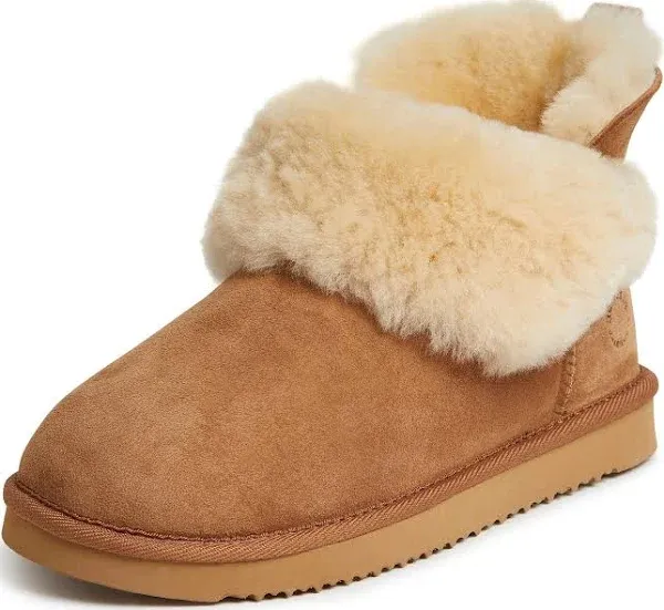 Women's Fireside by Dearfoams Perth Genuine Shearling Foldover Boot Slipper