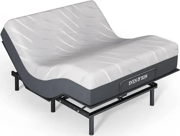 Sven & Son Essential Adjustable Bed Base + Matt, Easy Assembly, Head and Foot Lift