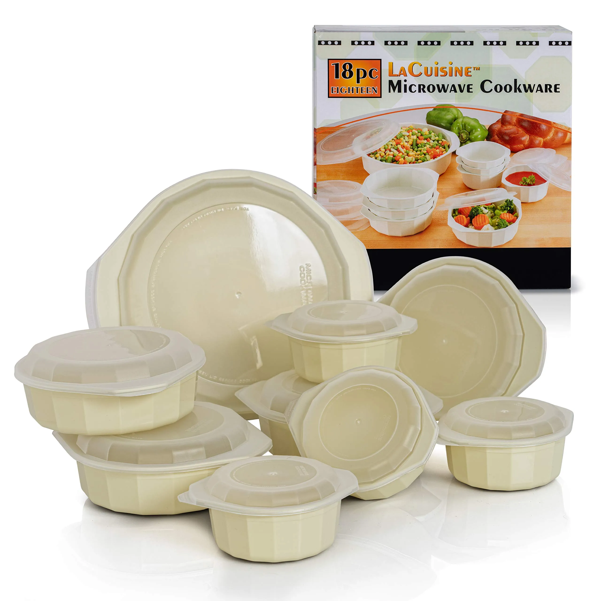 LaCuisine 18pc Microwave Cookware Set