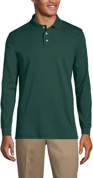 Lands' End Kids Long Sleeve Interlock Polo Shirt