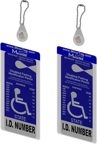 JL Safety Mirortag Charm Handicap Parking Placard