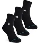 Stance Icon Quarter 3 Pack Socks - Black