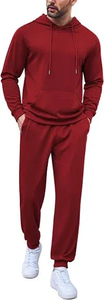 COOFANDY Men's 2 Piece Hooded Tracksuit