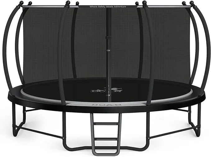 BCAN Trampoline 8FT 10FT 12FT 14FT 15FT 16FT Recreational Trampoline with Enclosure for Kids Adults, ASTM Approved, Outdoor Trampoline with Ladder for Kids