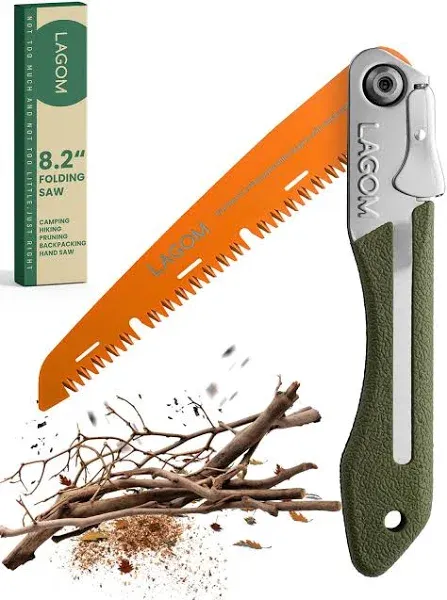 LAGOM Folding Saw for Cutting Branches 11.4" a Camping Saw Made with SK5 Steel