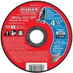 Diablo DBD045040101F Cut-Off Wheel, 4-1/2 in Dia, 0.04 in Thick, 7/8 in Arbor, Aluminum Oxide Abrasive