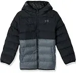 Little Boys' Pronto Colorblock Puffer Jacket - Black, 4, Under Armour