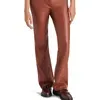 Mercer Straight Leg Faux Leather Pants In Brown