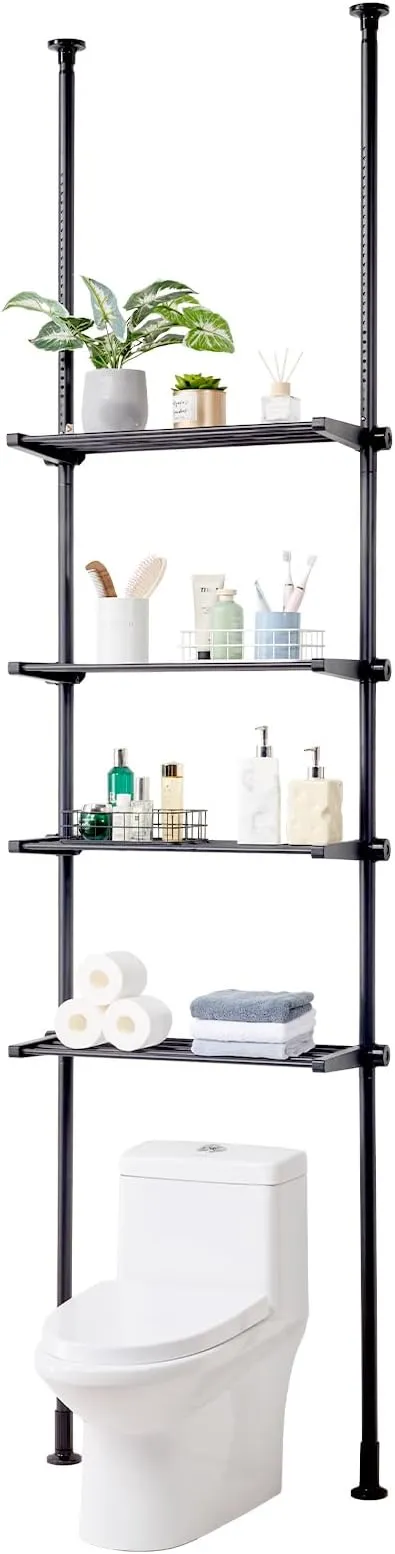 VEVOR 4-Tier Over The Toilet Storage Bathroom Shelf Rack