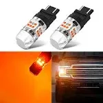 4257 4257NA CANBUS Error Free LED Turn Signal Light Anti Hyper Flash | Amber Yellow, 2 Bulbs