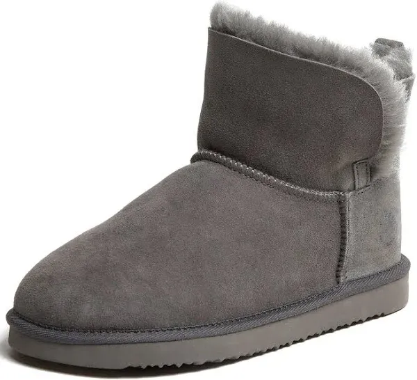 Dearfoams Women's Fireside By Perth Genuine Shearling Foldover Boot