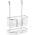 Kitchen Details Chrome 2 Tier Over The Cabinet Organizer | Single Basket | Door Hanging Storage | Bathroom | Kitchen