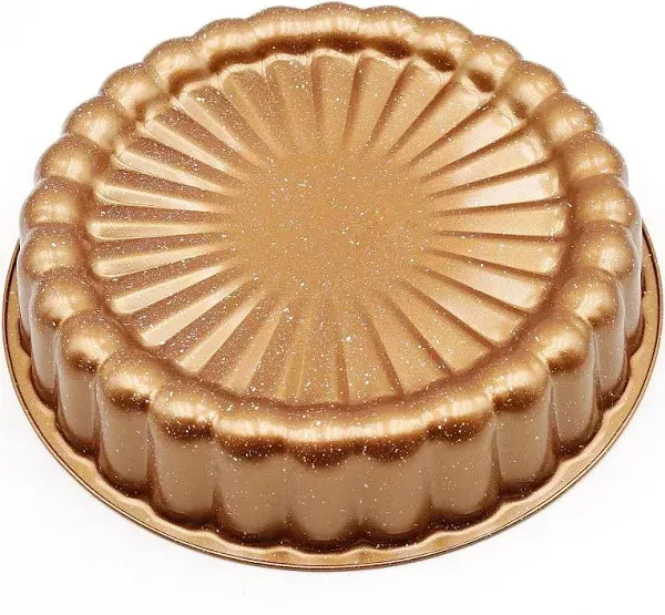 Kundalini Charlotte Cake Pan 10in Corrugated Disc Cake Pan for Wedding Valent...