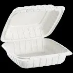 Darling Foodservice White 1-Comp. 8 x 8&#034; Hinged Container - 200 / CS&#034;