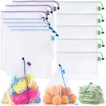 SPLF 12 Pcs Heavy Duty Reusable Mesh Produce Bags