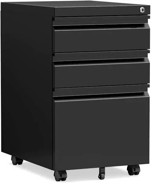 3 Drawer Mobile File Cabinet with Lock