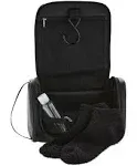 $47 Perry Ellis Mens Black Faux Leather Wall Hook Travel Kit Bag w/Sock &amp; Bottle