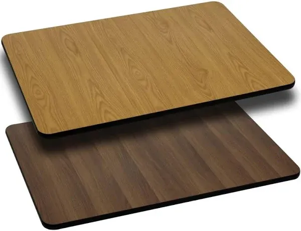 Flash Furniture 30'' x 48'' Rectangular Table Top with Black or Mahogany Reversible Laminate Top