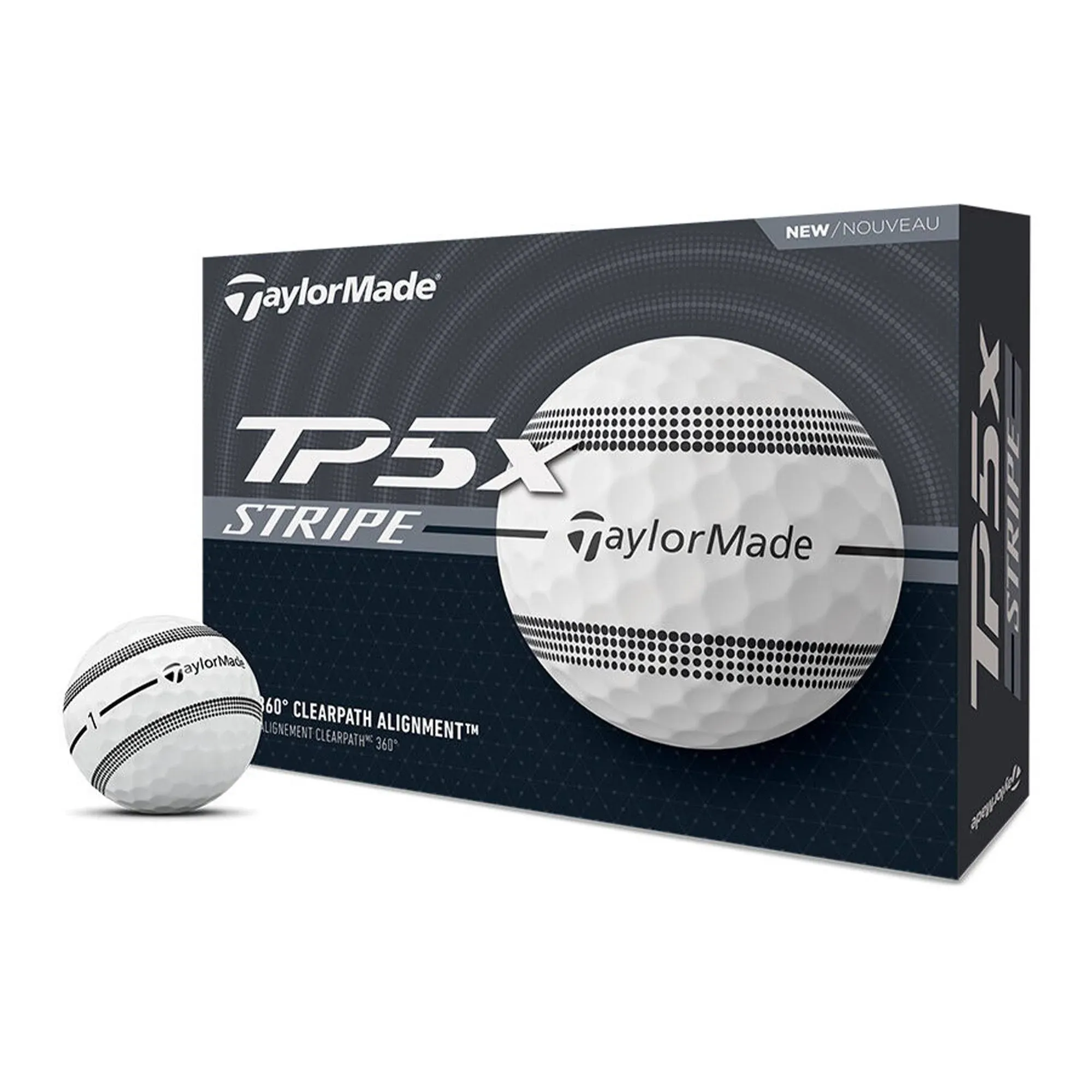 Taylormade TP5x Stripe Golf Balls - White