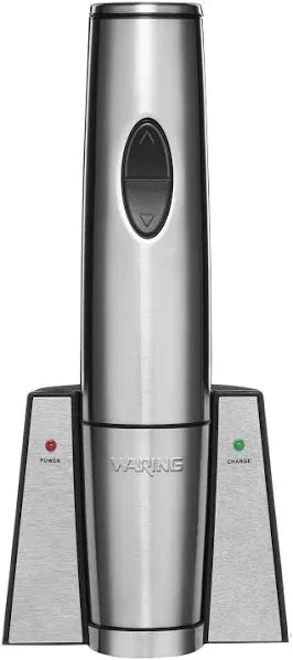 Waring Commercial WWO120 Portable Electric Wine Bottle Opener with Recharging Station,Silver