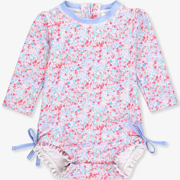 RuffleButts Baby Girls Long Sleeve One Piece Rash Guard