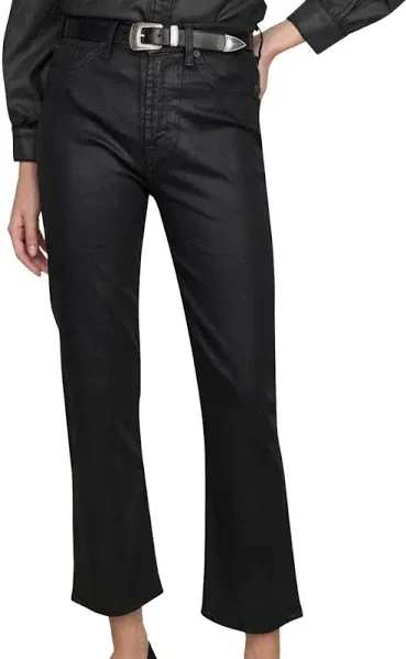 7 For All Mankind High Waist Slim Kick in Coated