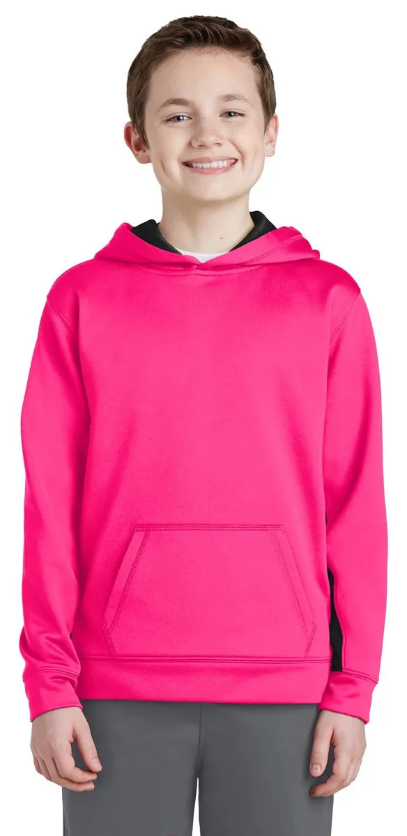 Sport-Tek Youth Sport-Wick Fleece Colorblock Hooded Pullover