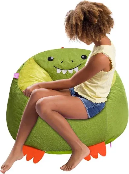 Posh Creations Cute Soft and Comfy Bean Bag Chair for Kids, Large, Animal - Whit