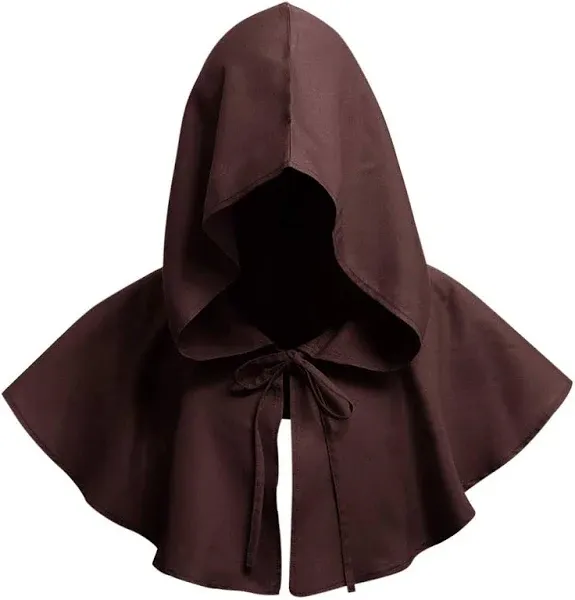 DCUTERQ Halloween Grim Cowl Cloak Medieval Wicca Pagan Hood Hat Cosplay Costumes Hooded Poncho for Men Women