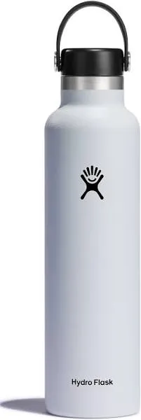 Hydro Flask 24 Oz Stainless Steel Standard Mouth Water Bottle with Flex Straw Cap and Double-Wall Vacuum Insulation