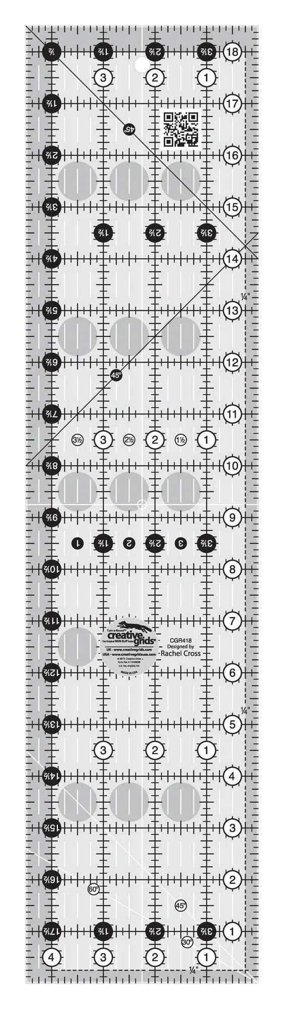 Creative Grids Quilt Ruler 4-1/2in x 18-1/2in