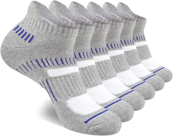 COOPLUS Mens Cotton Athletic Ankle Socks Performance Breathable Low Cut Tab Sock