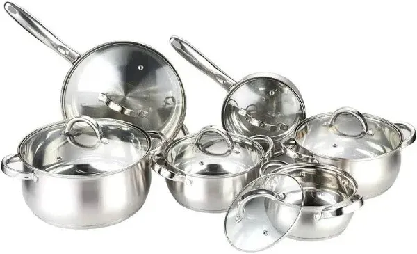 Heim Concept Cookware Set W-001 12-Piece Stainless Steel Pots and Pans Set