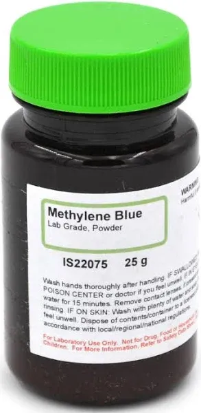 Aldon Chemicals: Lab-Grade Methylene Blue Powder, 25g