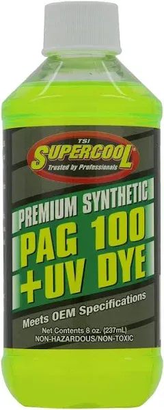 TSI Supercool A/C Comp Lube, UV Dye, 8 Oz, Flsh PNT 442 F, red/Yellow Tint (P46-8D)