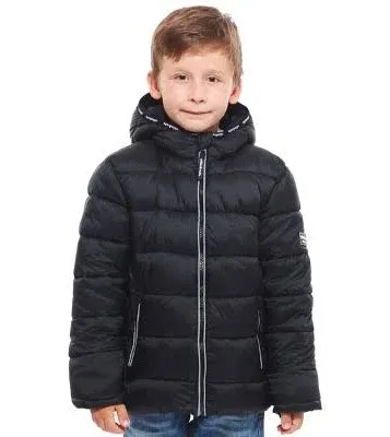 Rokka&Rolla Boys' Heavy Winter Puffer Coat Bubble Jacket-Red Geometry, Size 4-5