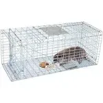 Homgarden Humane Live Animal Cage Trap 32inch Steel Catch Release Rodent Cage for Rabbits, Groundhog, Stray Cat, Squirrel, Raccoon, Mole, Gopher, Chi