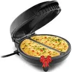 Elite Gourmet Dual Omelet & Frittatas Maker,Black