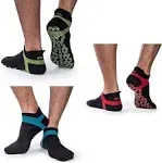 Muezna Men's Non-Slip Yoga Socks, Anti-Skid Pilates, Barre, Bikram Fitness Hospital Slipper Socks with Grips