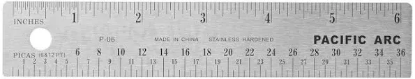 Pacific Arc Stainless Steel Ruler