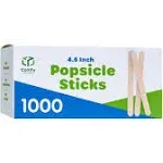 [1000 Count] 4.5 Inch Colored Popsicle Sticks for Crafts - Multi-Purpose Wooden 