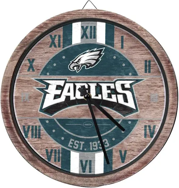 FOCO NFL Unisex-Adult NFL Wooden Barrel Wall Clock