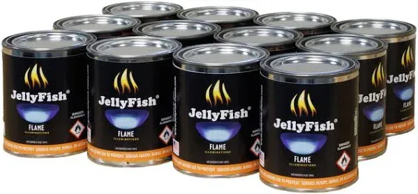 Real JellyFish Flame Premium Gel Fuel 48 Cans Indoor or Outdoor Made in USA 13oz